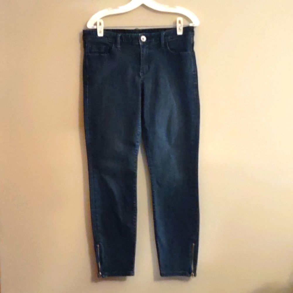 Banana Republic Women's size 10 skinny ankle‎ jeans medium wash zip ankle